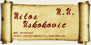 Miloš Uskoković vizit kartica